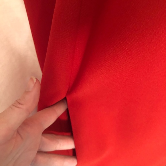 Size 10 Red Dress Crew Neck Banana Republic Pocket - Picture 6 of 8
